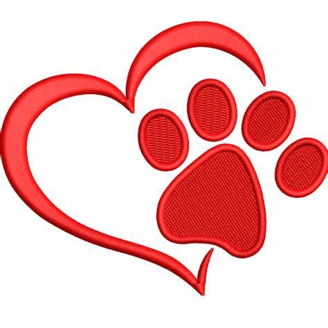Download Free Dog Paw with Heart Toe | Embroidery Easy Edite